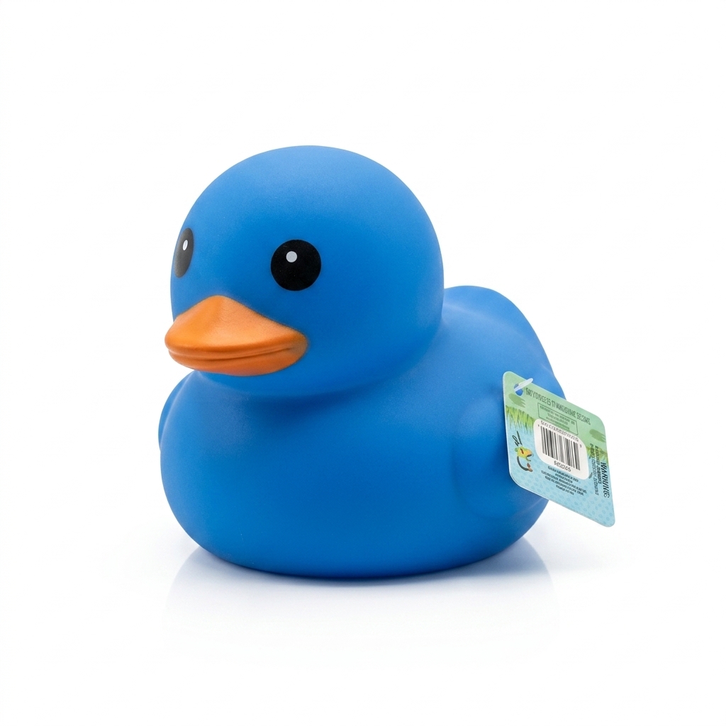 Classic Blue Rubber Duck Bath Toy