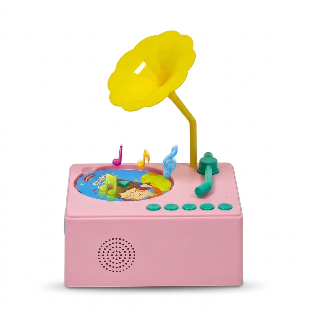 Kids Musical Gramophone Toy Pink