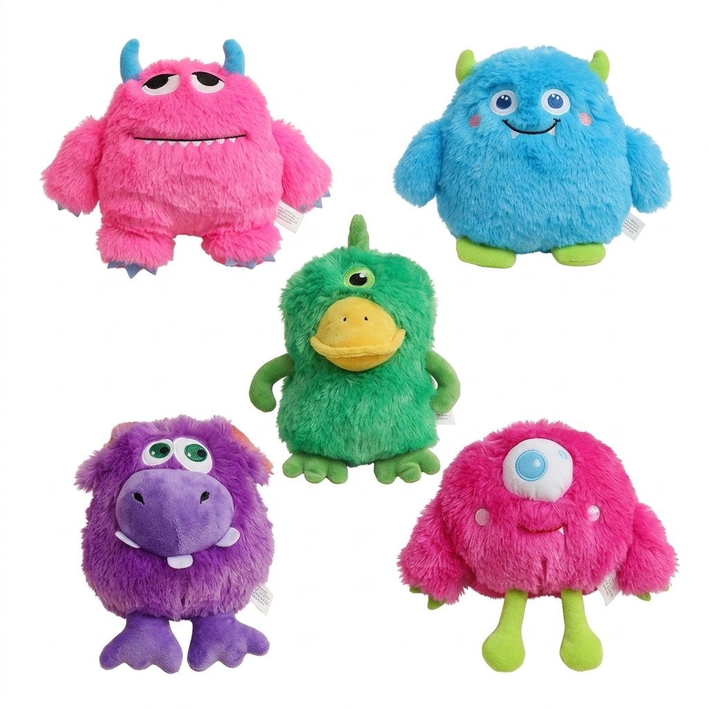 Cute Plush Monster Toy Set for Kids