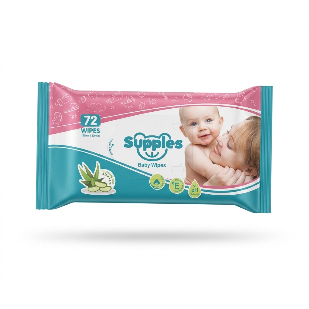 Supples Baby Wipes 72 Count | Aloe Vera