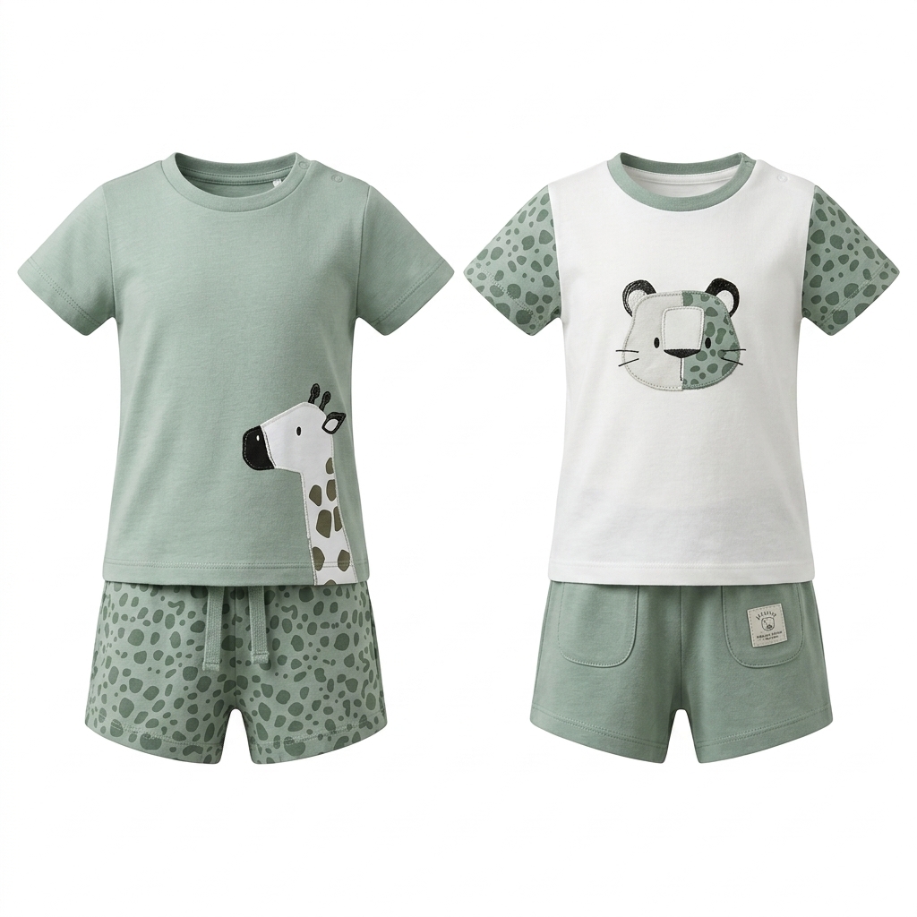 Kids' Animal Print Summer Outfit Sets