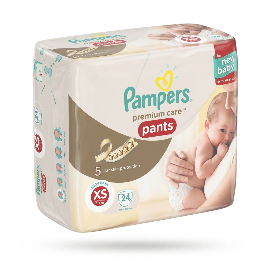 Pampers Premium Care Pants Diapers XS (3-5kg) 24 Count