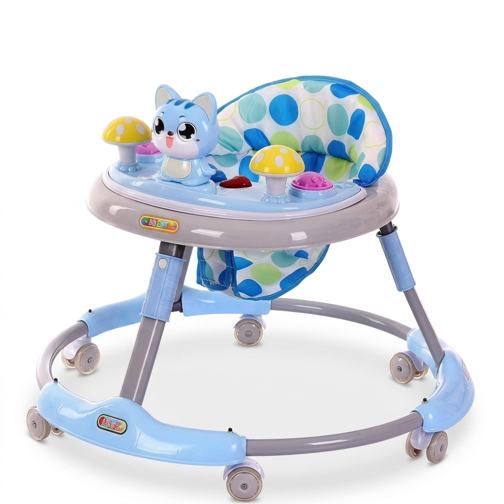 Baby Walker with Toys & Adjustable Height
