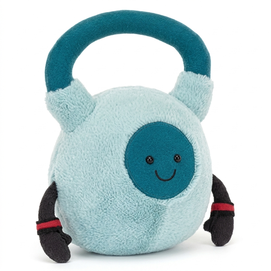 Cute Kettlebell Plush Toy | Soft Gym Buddy