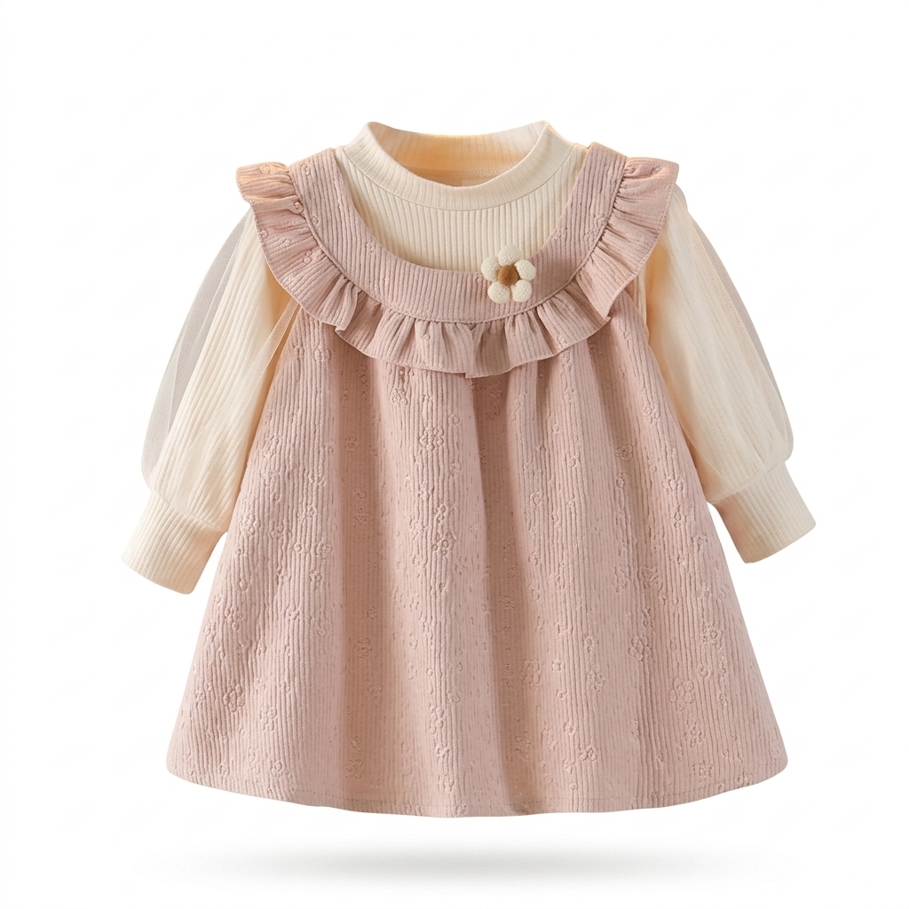 Baby Girls Ruffled Pink Dress