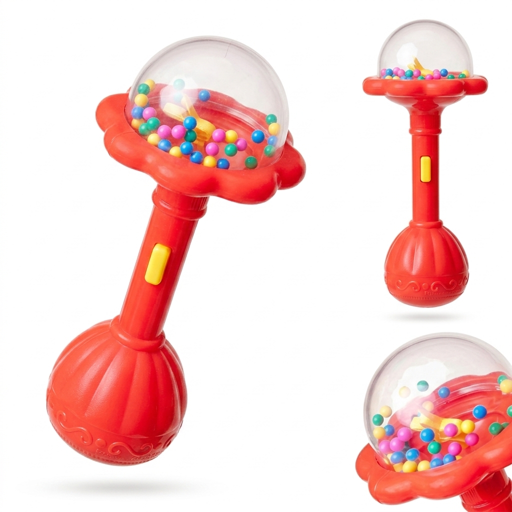 Baby Rattle Toy with Colorful Beads for Infants