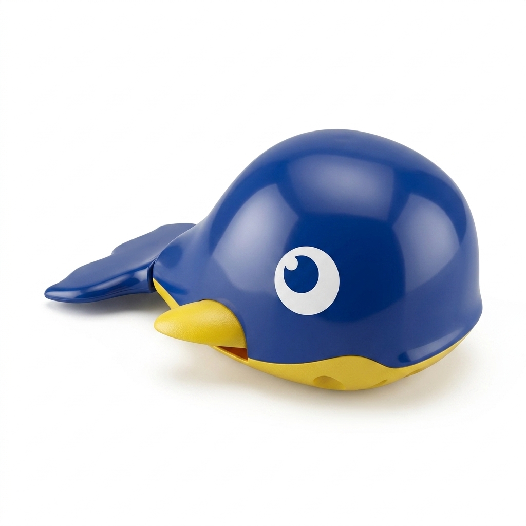 Cute Blue & Yellow Whale Bath Toy for Kids
