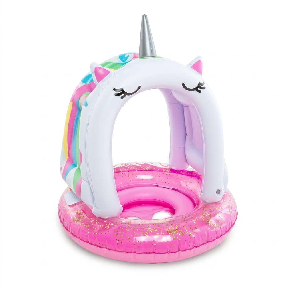 Unicorn Baby Pool Float with Sunshade
