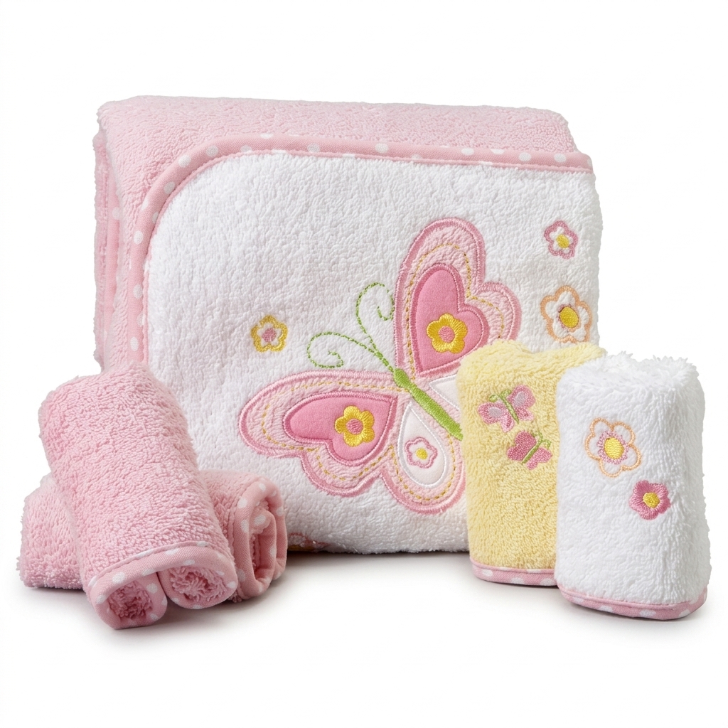 Baby Hooded Towel & Washcloth Set