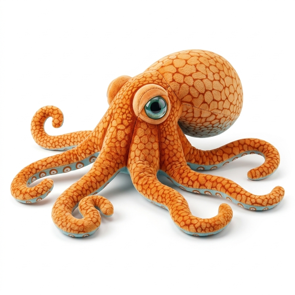 Adorable Orange Octopus Plush Toy for Kids