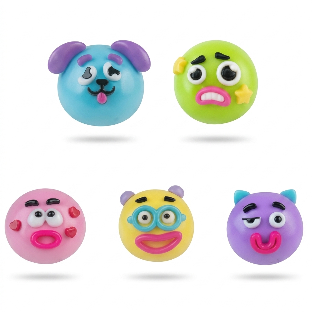 Cute Clay Emoji Figures Set | Handcrafted Toys