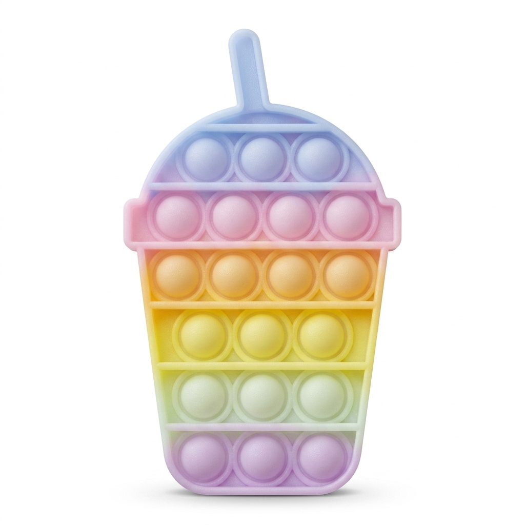 Rainbow Bubble Tea Pop It Fidget Toy