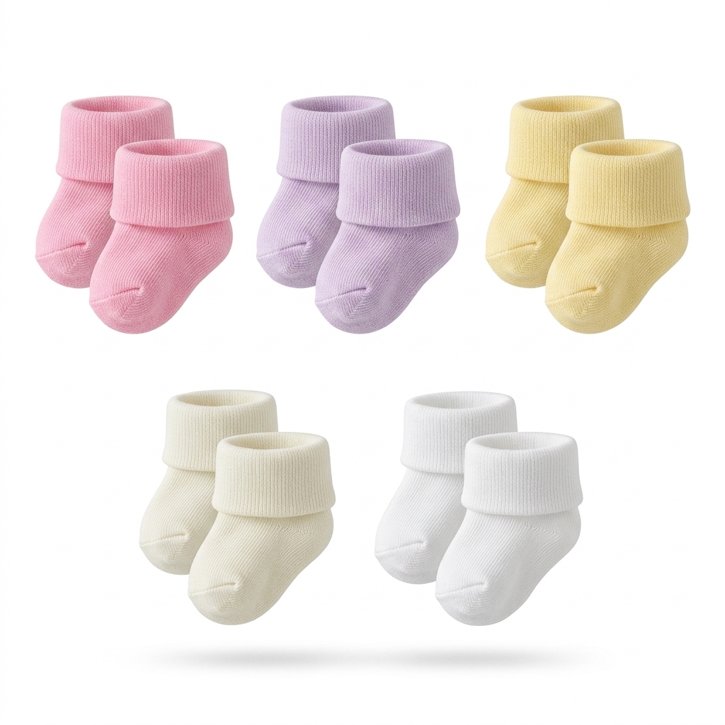 Soft Baby Socks Multi-Color 6-Pack for Infants
