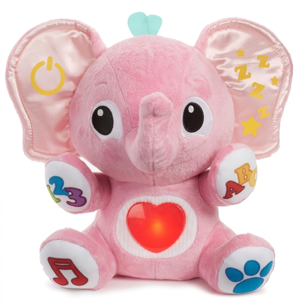 Interactive Pink Elephant Learning Toy for Kids