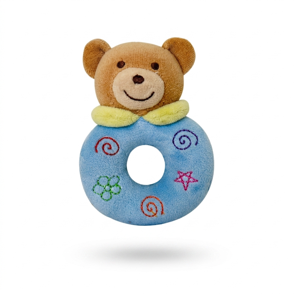 Cute Teddy Bear Baby Rattle for Infants