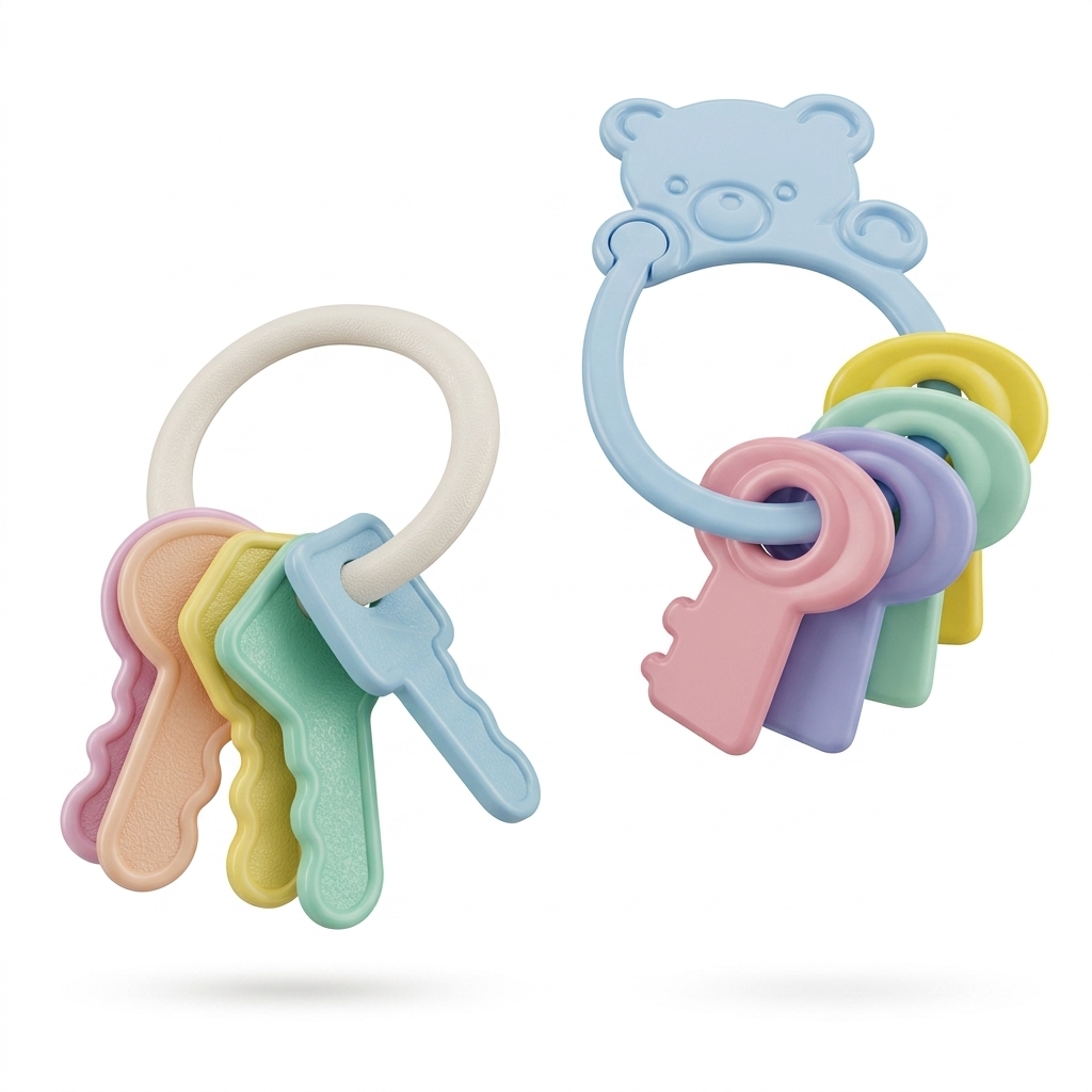 Colorful Baby Teether Keys Rattle Set