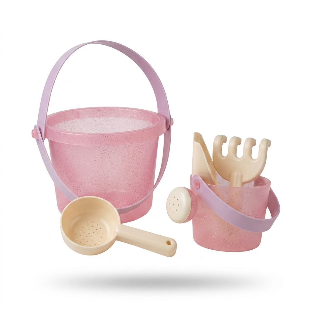 Pink Glitter Sand Toy Set for Kids | Beach Toys