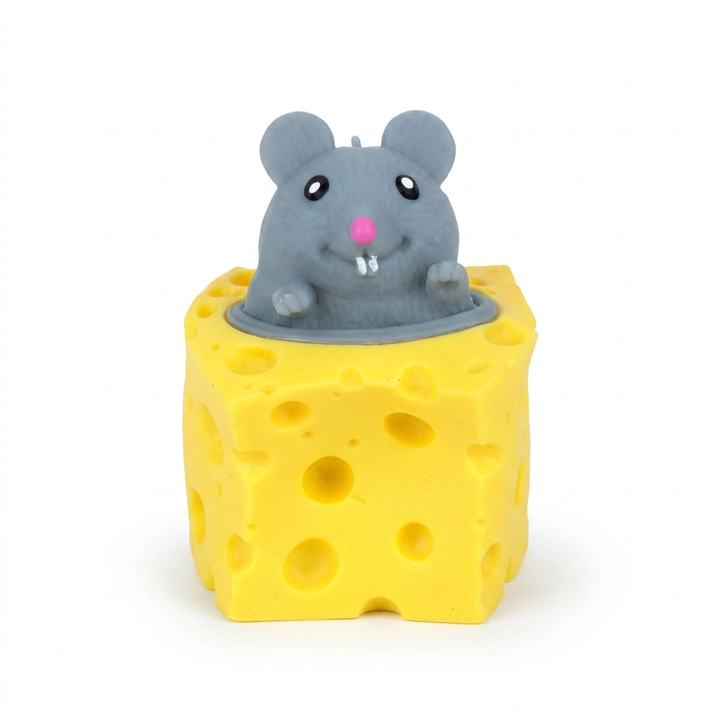 Cute Mouse in Cheese Squeeze Toy