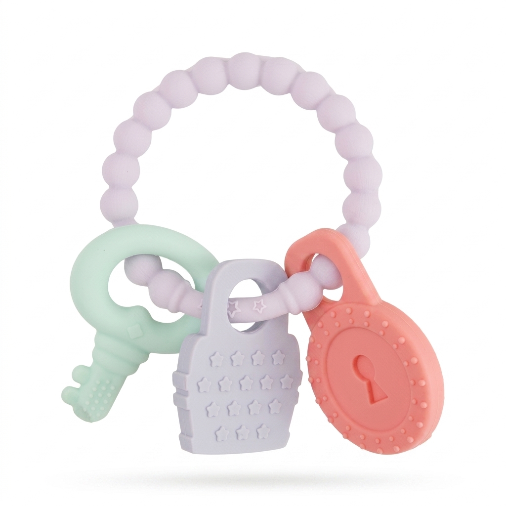Baby Teether Keys & Locks | Silicone Teething Toy