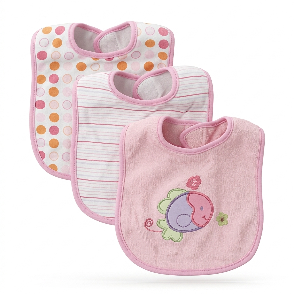 Cute Baby Bibs Set (3-Pack) for Girls