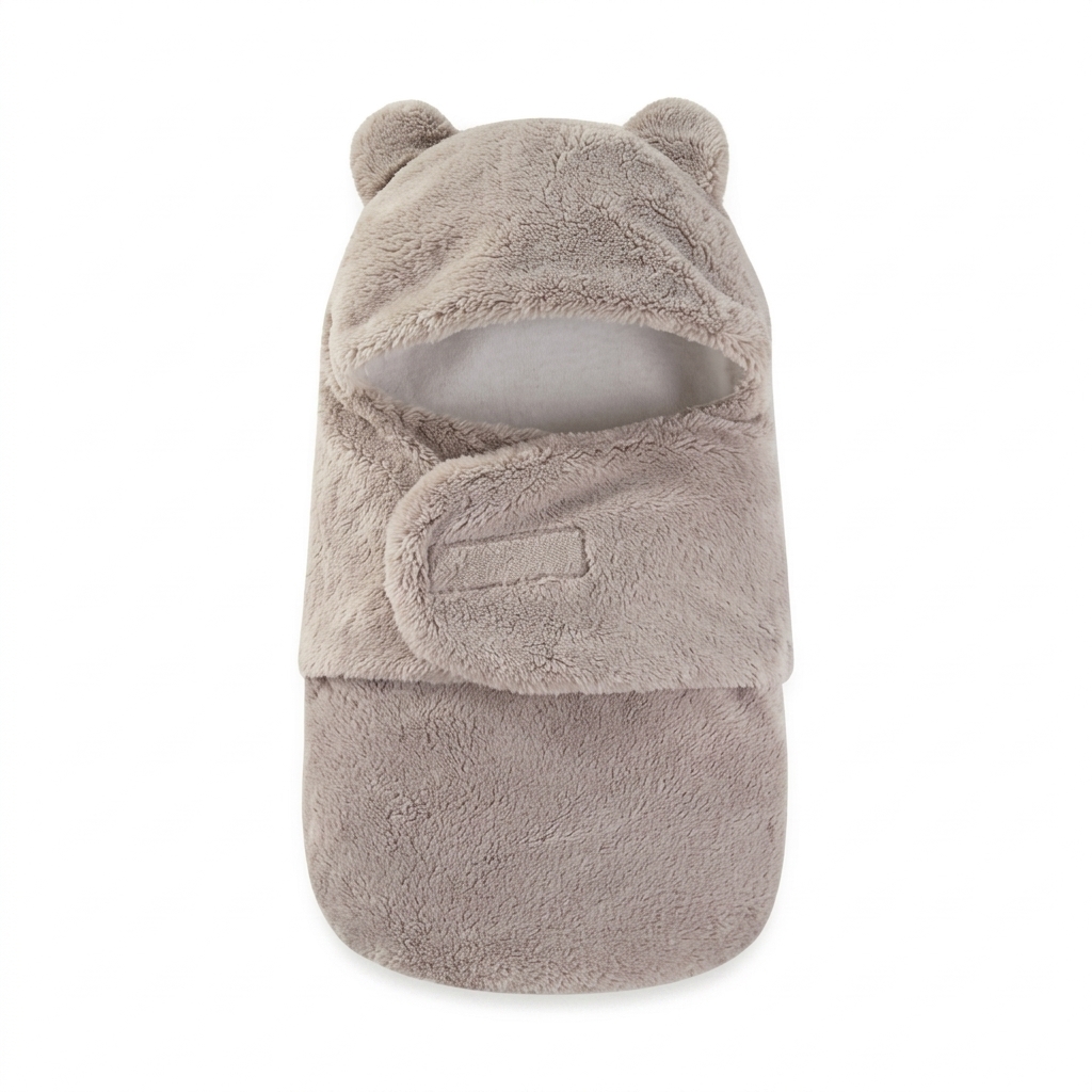 Soft Baby Bear Hooded Swaddle Blanket | Infant Wrap