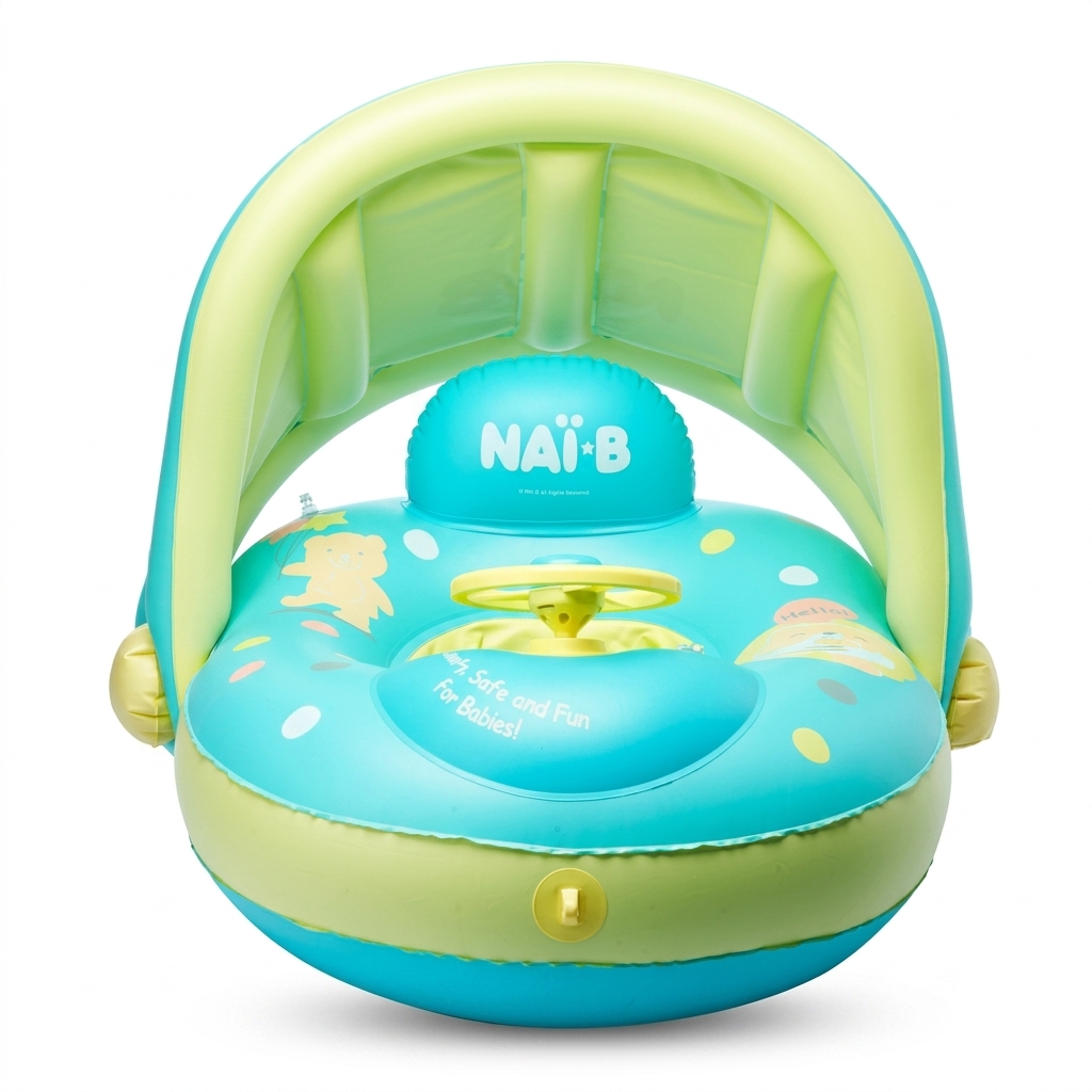 Baby Pool Float with Sun Canopy & Steering Wheel