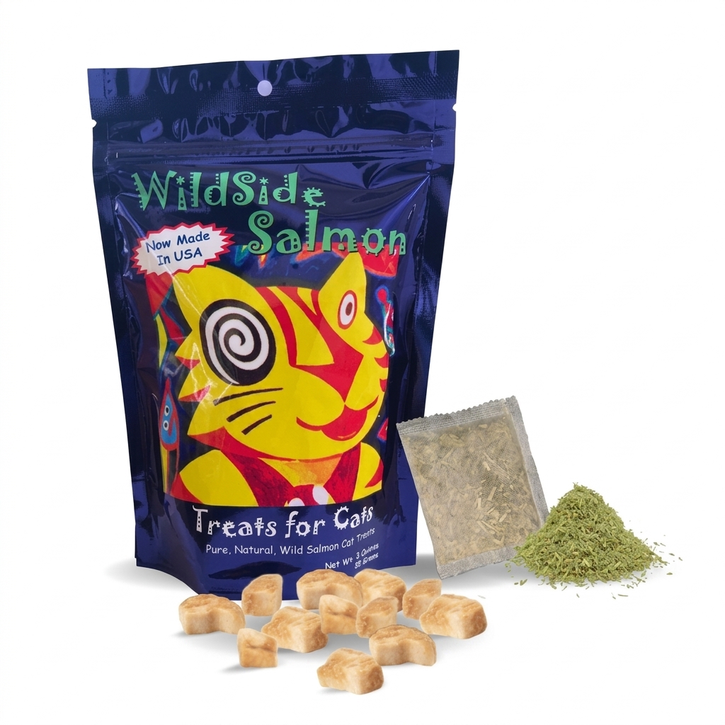 WildSide Salmon Cat Treats with Catnip