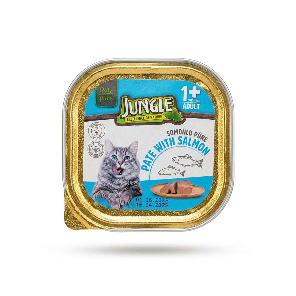 Jungle Pate Pure Adult Cat Food with Salmon 1+