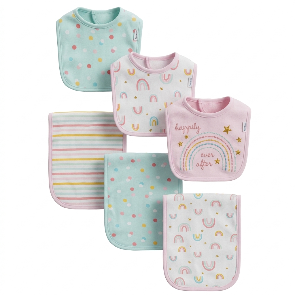 Baby Bibs & Burp Cloths Set for Infants