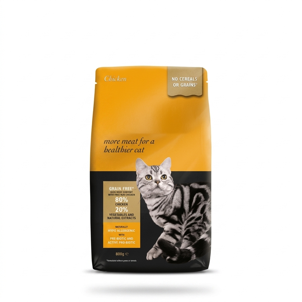 Grain-Free Chicken Cat Food 800g for Healthier Cats