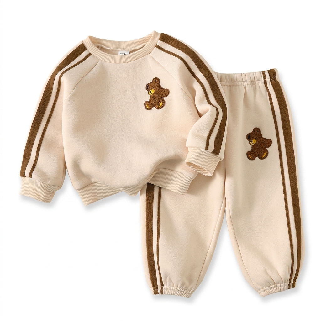 Baby Bear Embroidered Tracksuit Set for Infants