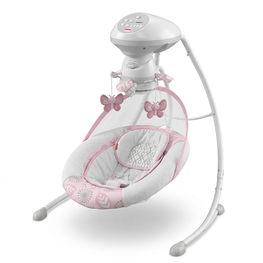 Fisher-Price Baby Cradle Swing Pink Butterflies