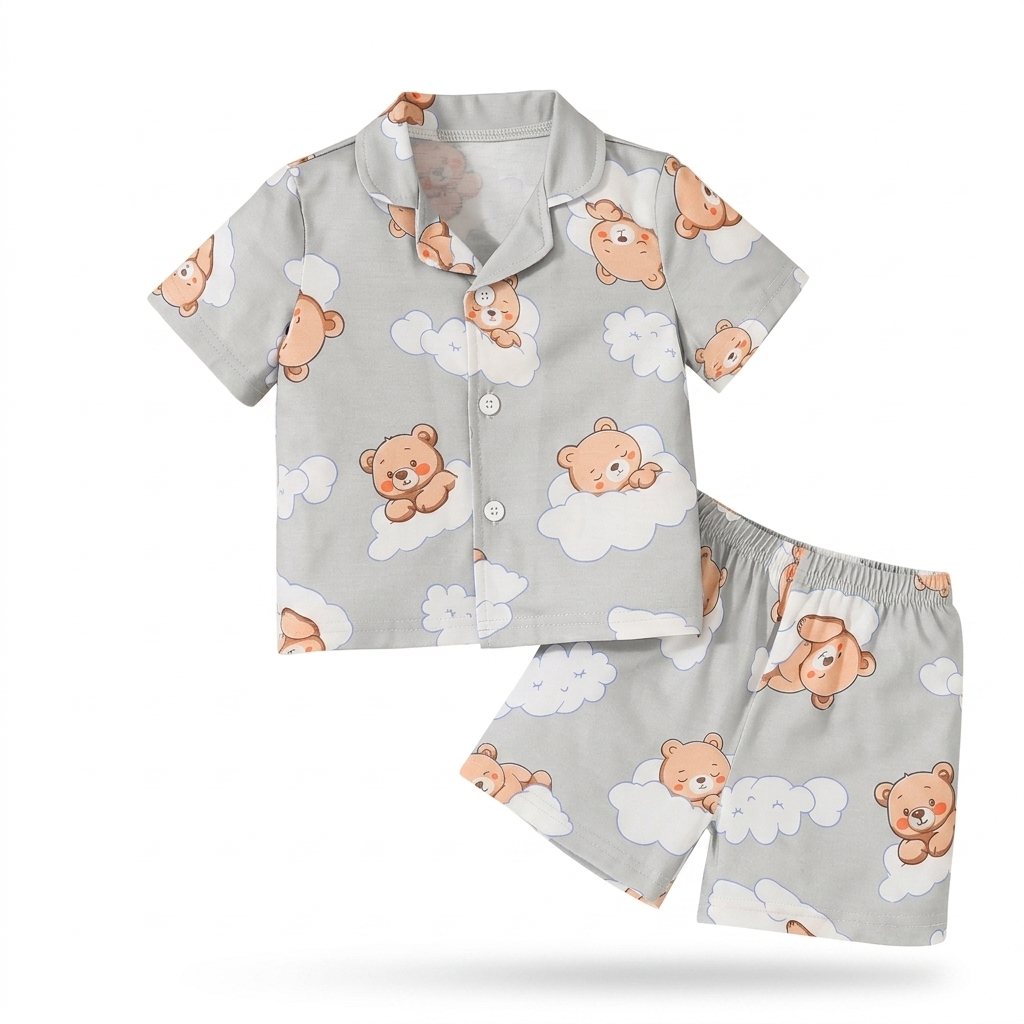Kids' Bear Cloud Print Pajama Set