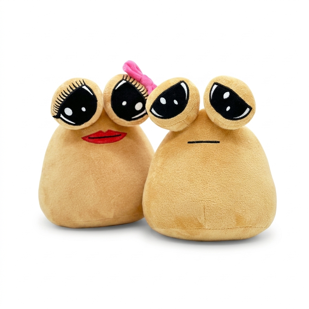 Cute Pou Alien Plush Toys Couple Set