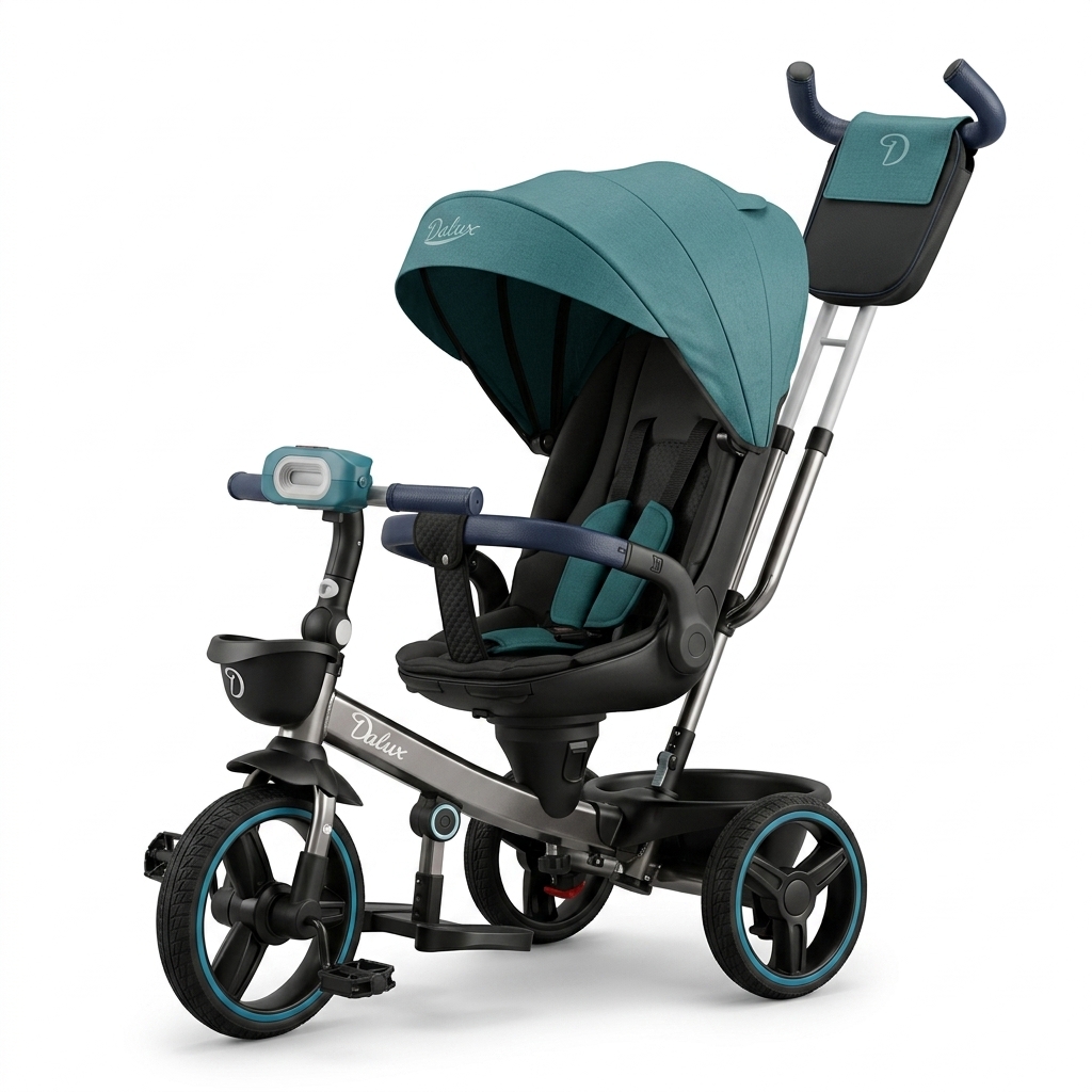 Dalux 4-in-1 Baby Tricycle Stroller with Parent Handle