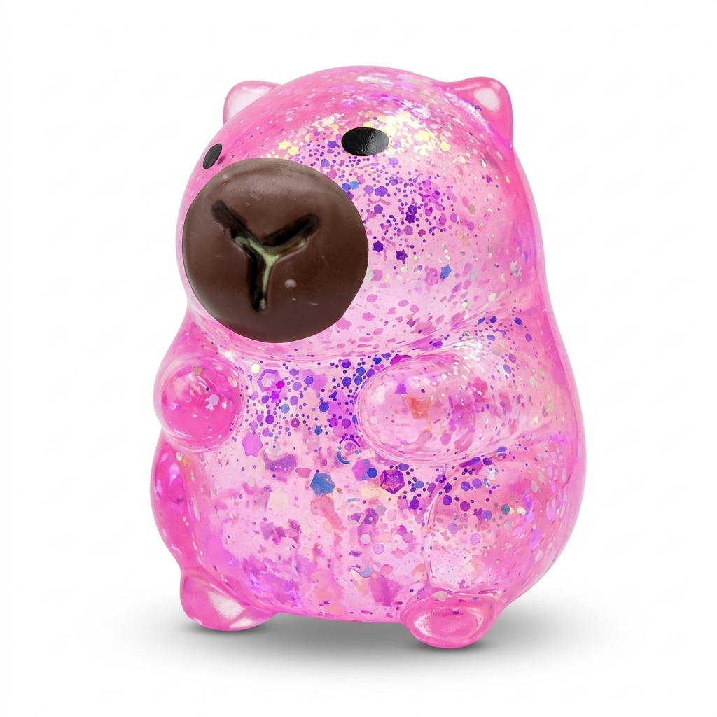 Pink Glitter Wombat Squeeze Toy | Stress Relief