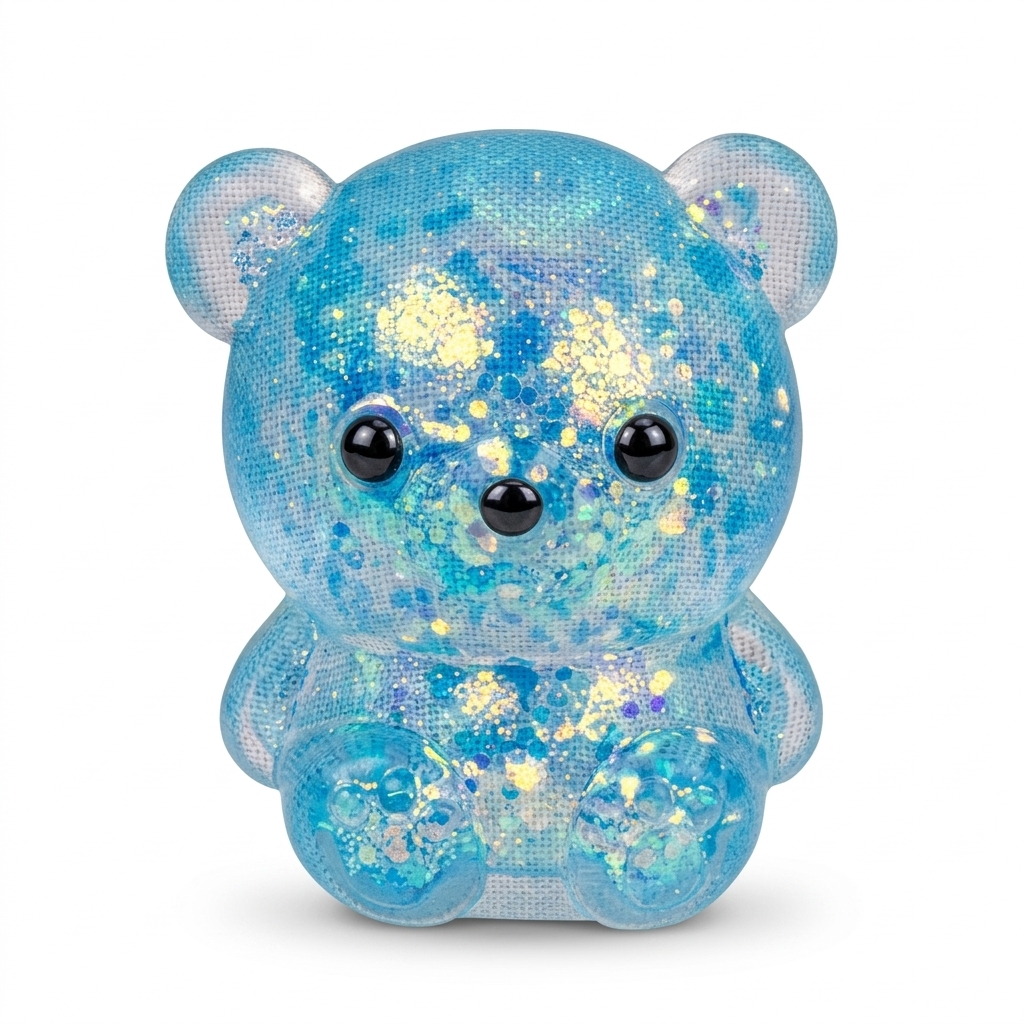 Sparkle Blue Glitter Teddy Bear Decor