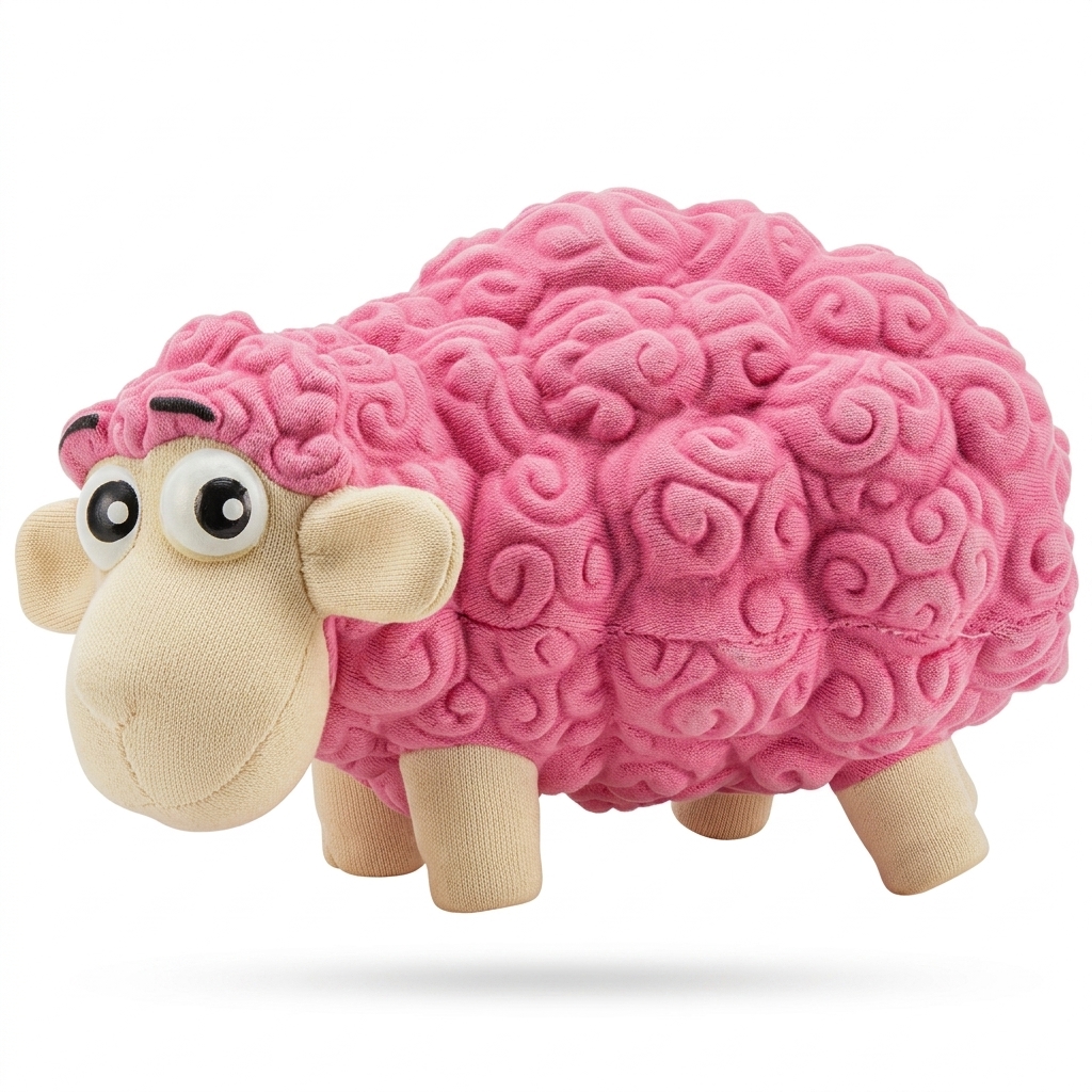 Pink Brainy Sheep Plush Toy