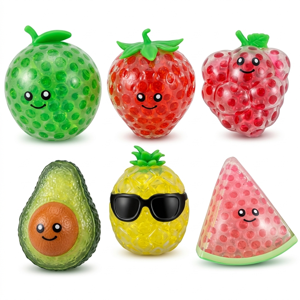 Fruit Stress Balls Fidget Toys Set of 6