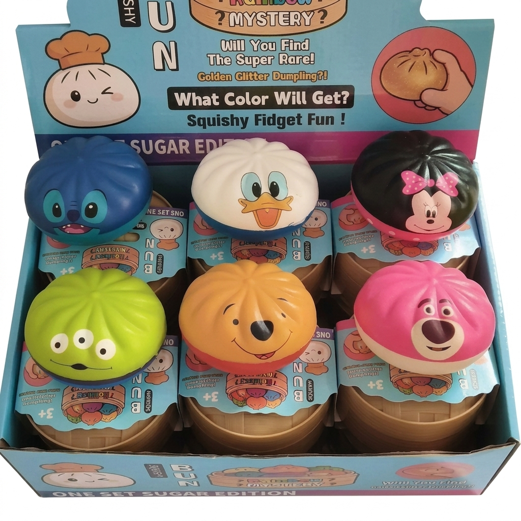 Character Squishy Fidget Dumpling Mystery Bun Set