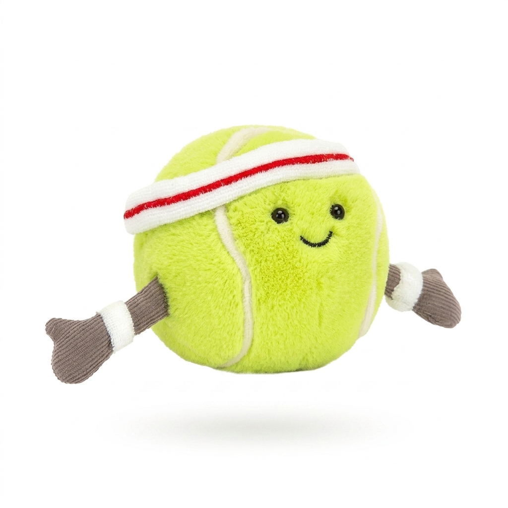 Happy Tennis Ball Plush Toy | Soft & Cute Collectible