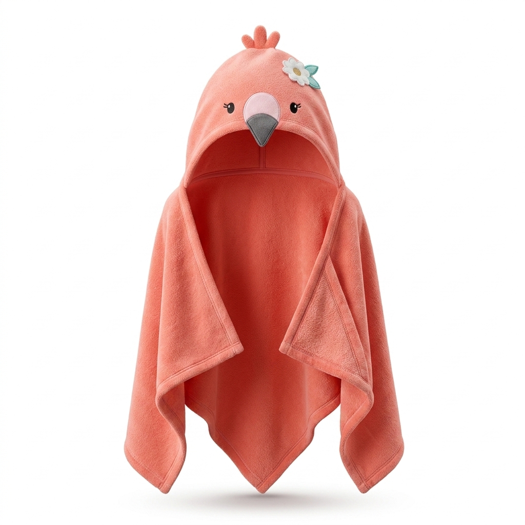 Kids' Flamingo Hooded Bath Towel | Soft & Absorbent