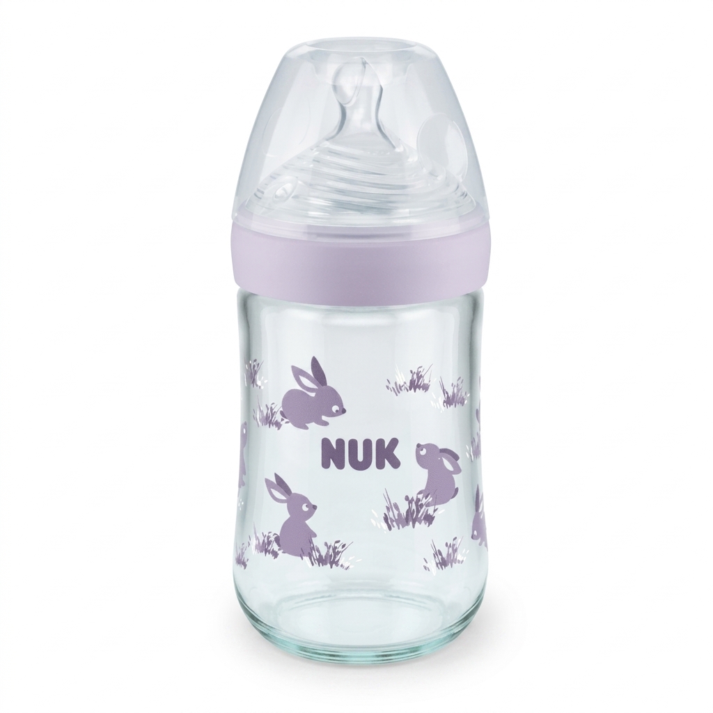 NUK Glass Baby Bottle | Bunny Design
