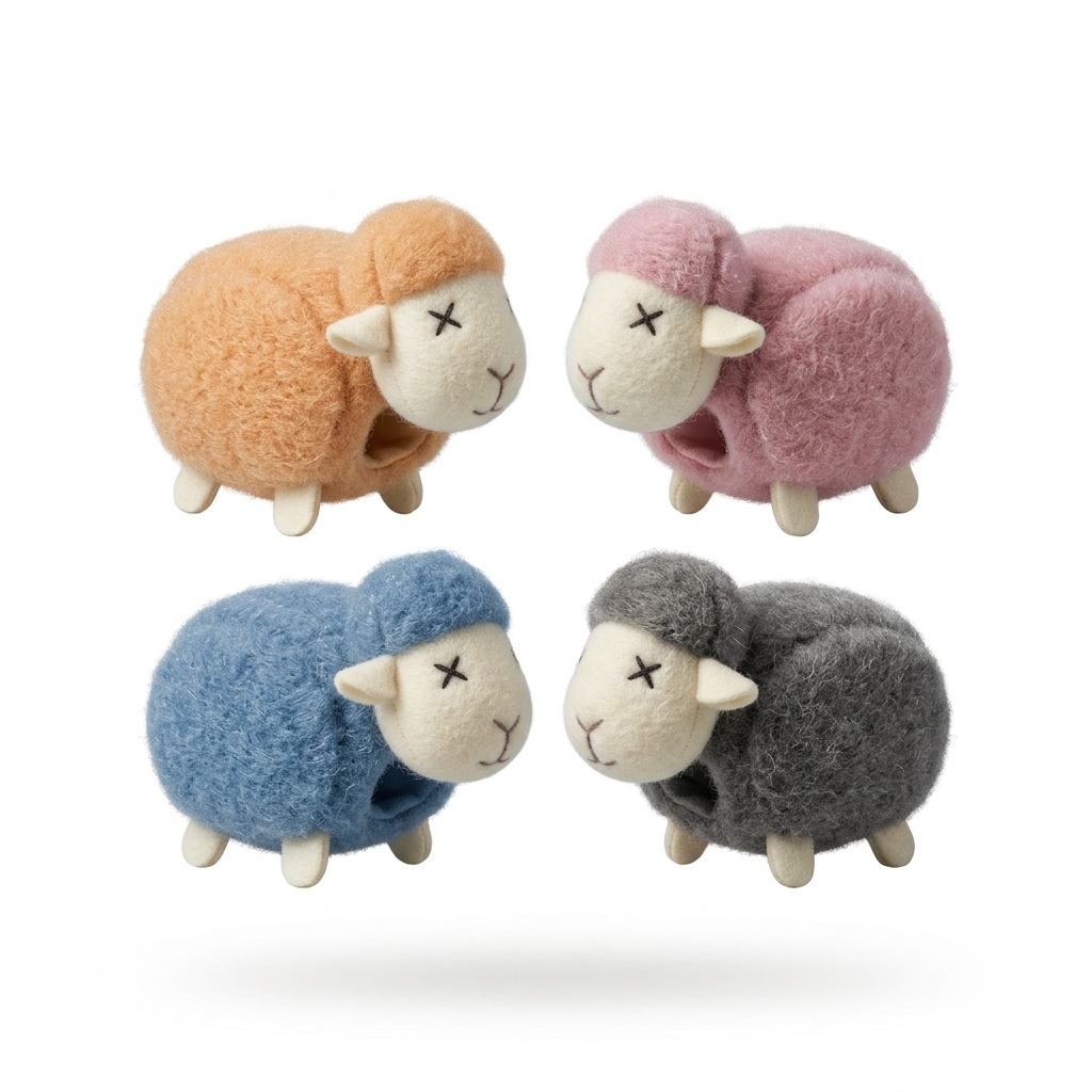 Colorful Felt Sheep Decor Set