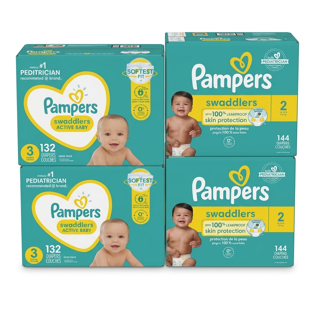 Pampers Swaddlers Diapers Sizes 2 & 3 Bulk Pack