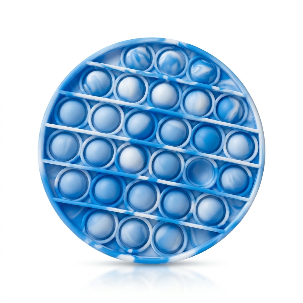 Blue Marbled Round Pop It Fidget Toy