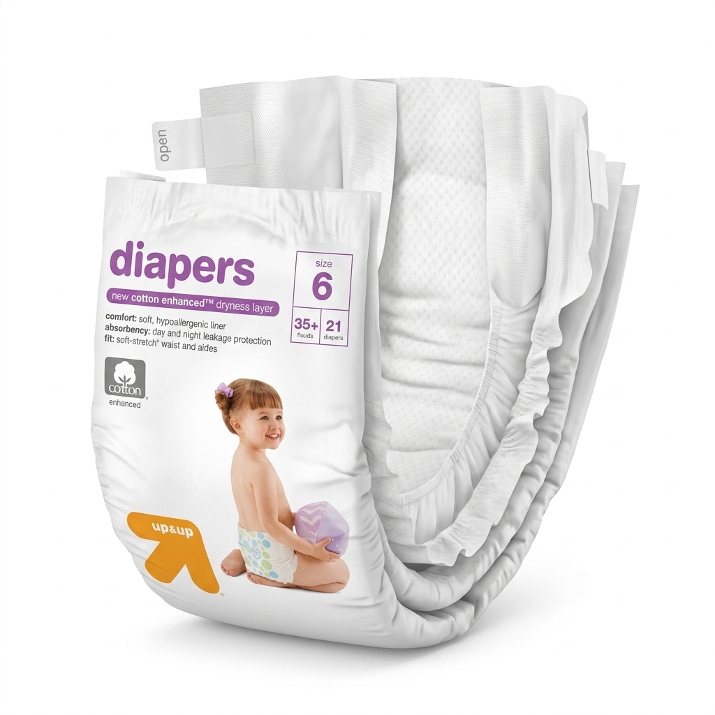up&up Diapers Size 6, Cotton Enhanced Dryness Layer