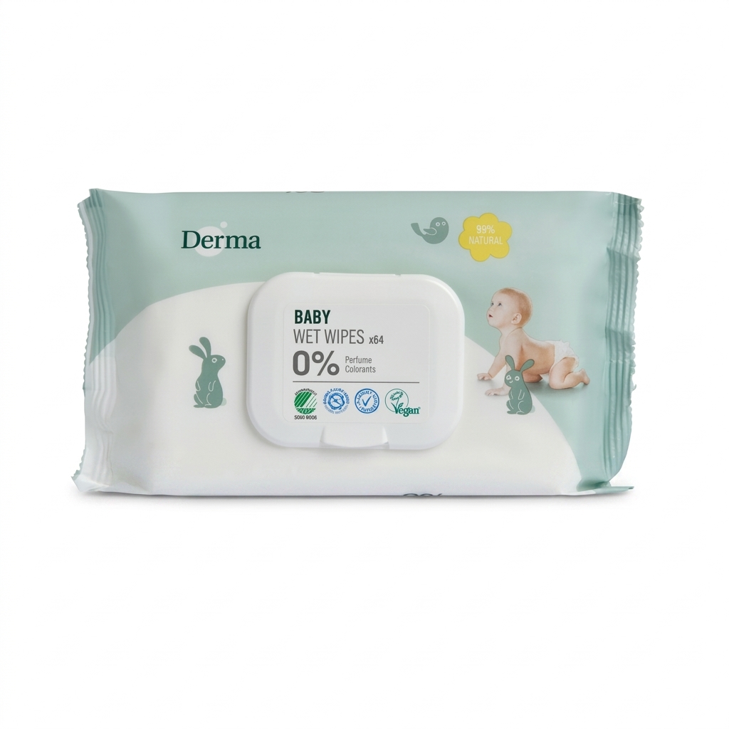 Derma Baby Wet Wipes 64 Count