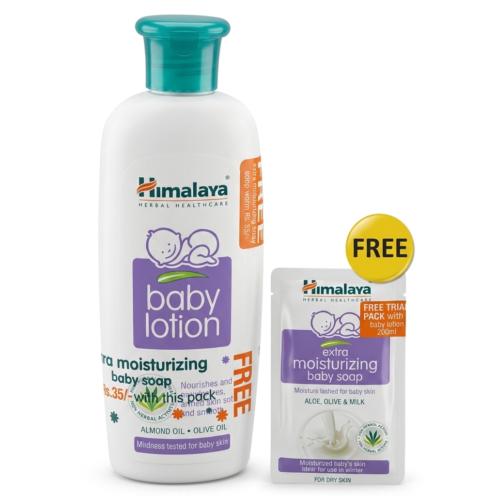 Himalaya Baby Lotion 200ml + Free Baby Soap