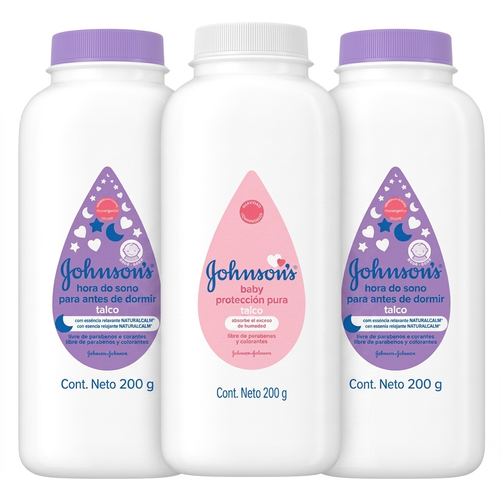 Johnson's Baby Talc Powder - Bedtime & Pure Protection (3x200g)